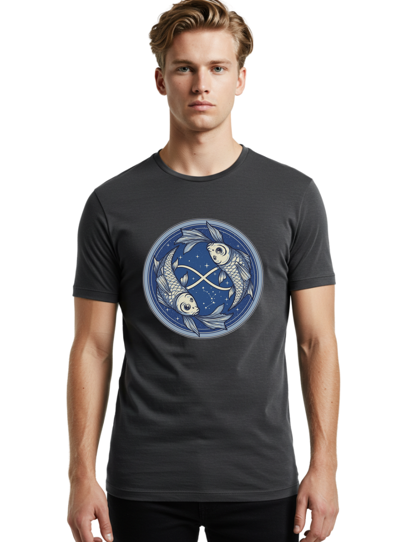 Pisces-Zodiac-Symbol-1 Men'S Graphic Tee, 100% Cotton, Comfortable Casual Summer Wear, Machine Washable, Vintage Camera, Old Camera, Antique Camera, Black Camera, Classic Photography, Photography Equipment, Nostalgic Device, Film Camera, Ban156