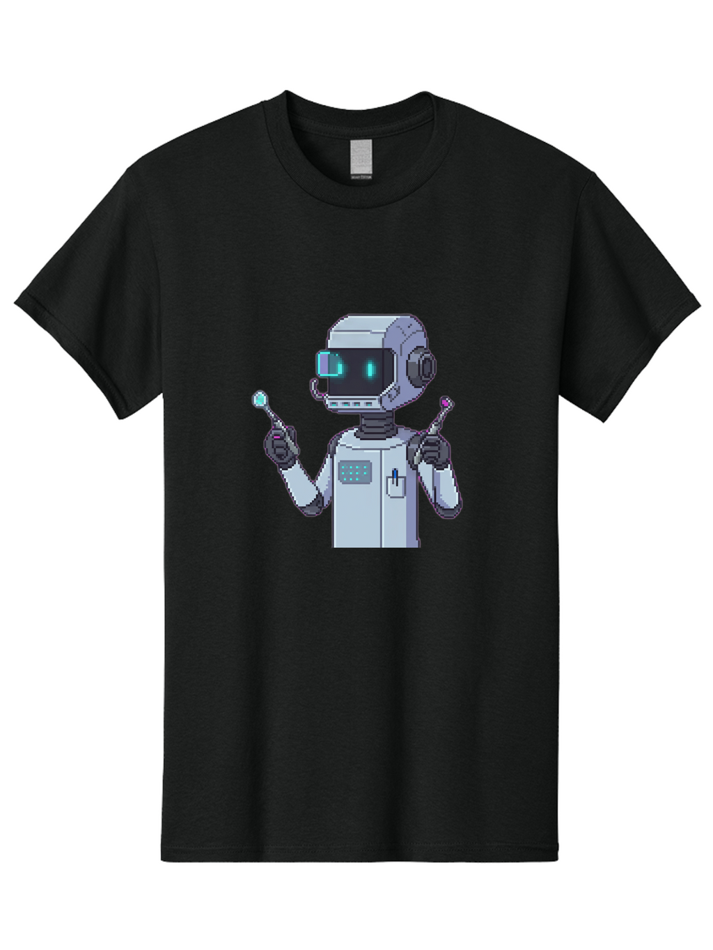 Pixel-Robot Men'S Graphic Tee, 100% Cotton, Comfortable Casual Summer Wear, Machine Washable, Vintage Camera, Old Camera, Antique Camera, Black Camera, Classic Photography, Photography Equipment, Nostalgic Device, Film Camera, Camera Art Ban164