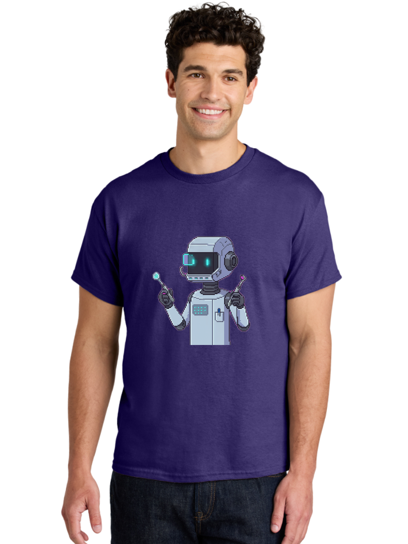 Pixel-Robot Men'S Graphic Tee, 100% Cotton, Comfortable Casual Summer Wear, Machine Washable, Vintage Camera, Old Camera, Antique Camera, Black Camera, Classic Photography, Photography Equipment, Nostalgic Device, Film Camera, Camera Art Ban164