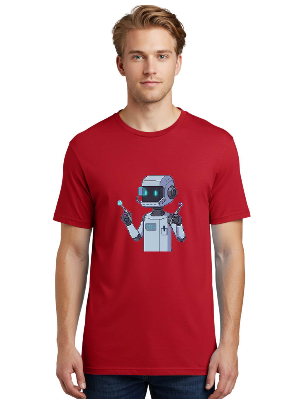Pixel-Robot Men'S Graphic Tee, 100% Cotton, Comfortable Casual Summer Wear, Machine Washable, Vintage Camera, Old Camera, Antique Camera, Black Camera, Classic Photography, Photography Equipment, Nostalgic Device, Film Camera, Camera Art Ban164