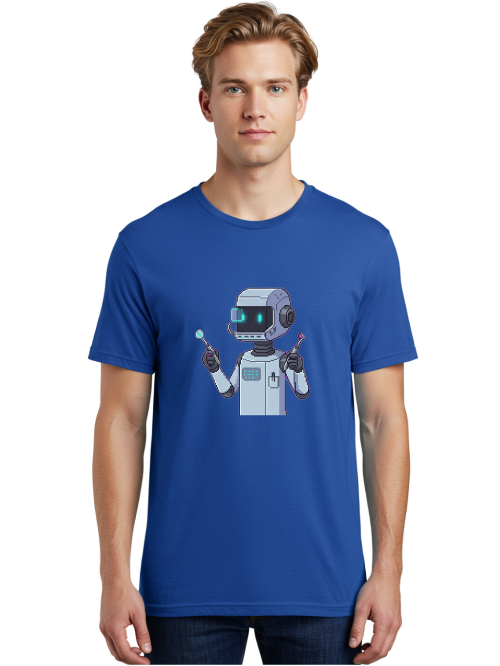 Pixel-Robot Men'S Graphic Tee, 100% Cotton, Comfortable Casual Summer Wear, Machine Washable, Vintage Camera, Old Camera, Antique Camera, Black Camera, Classic Photography, Photography Equipment, Nostalgic Device, Film Camera, Camera Art Ban164
