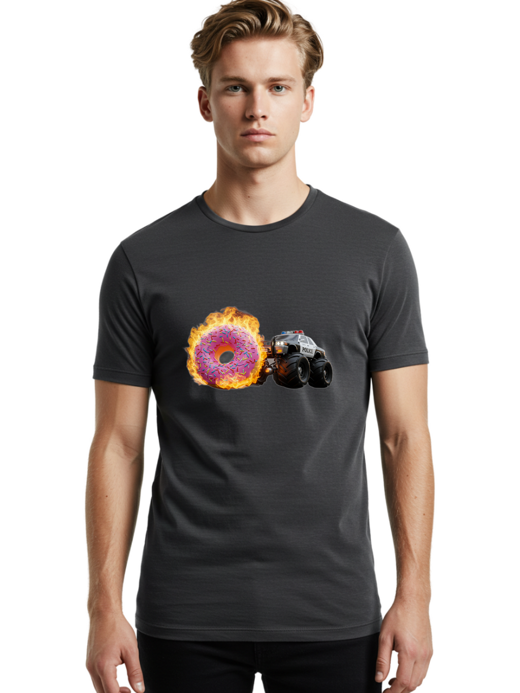 Police Men'S Graphic Tee, 100% Cotton, Comfortable Casual Summer Wear, Machine Washable, Vintage Camera, Old Camera, Antique Camera, Black Camera, Classic Photography, Photography Equipment, Nostalgic Device, Film Camera, Camera Art Ban178