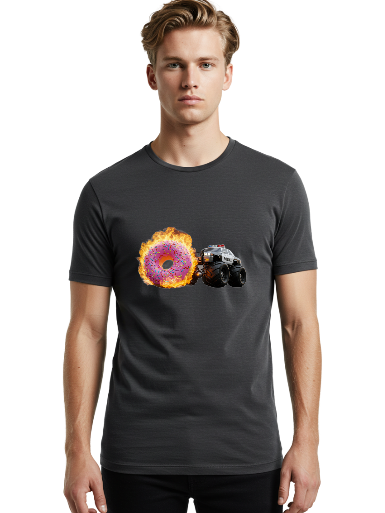 Police Men'S Graphic Tee, 100% Cotton, Comfortable Casual Summer Wear, Machine Washable, Vintage Camera, Old Camera, Antique Camera, Black Camera, Classic Photography, Photography Equipment, Nostalgic Device, Film Camera, Camera Art Ban178