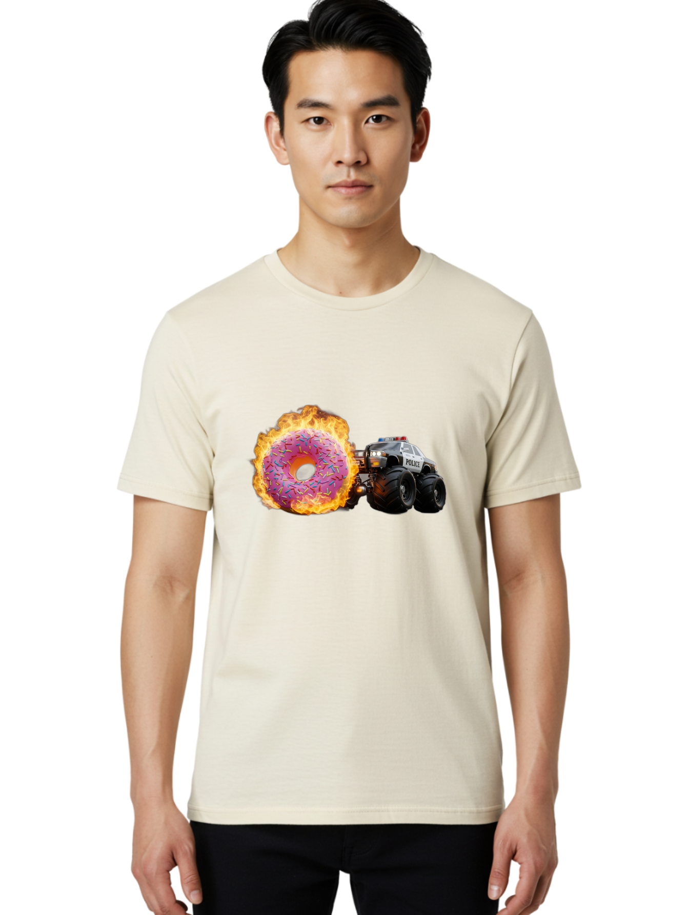 Police Men'S Graphic Tee, 100% Cotton, Comfortable Casual Summer Wear, Machine Washable, Vintage Camera, Old Camera, Antique Camera, Black Camera, Classic Photography, Photography Equipment, Nostalgic Device, Film Camera, Camera Art Ban178