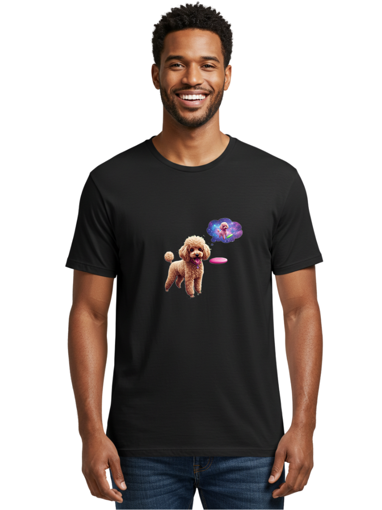 Poodle-In-Space Men'S Graphic Tee, 100% Cotton, Comfortable Casual Summer Wear, Machine Washable, Vintage Camera, Old Camera, Antique Camera, Black Camera, Classic Photography, Photography Equipment, Nostalgic Device, Film Camera, Camera Art Ban182