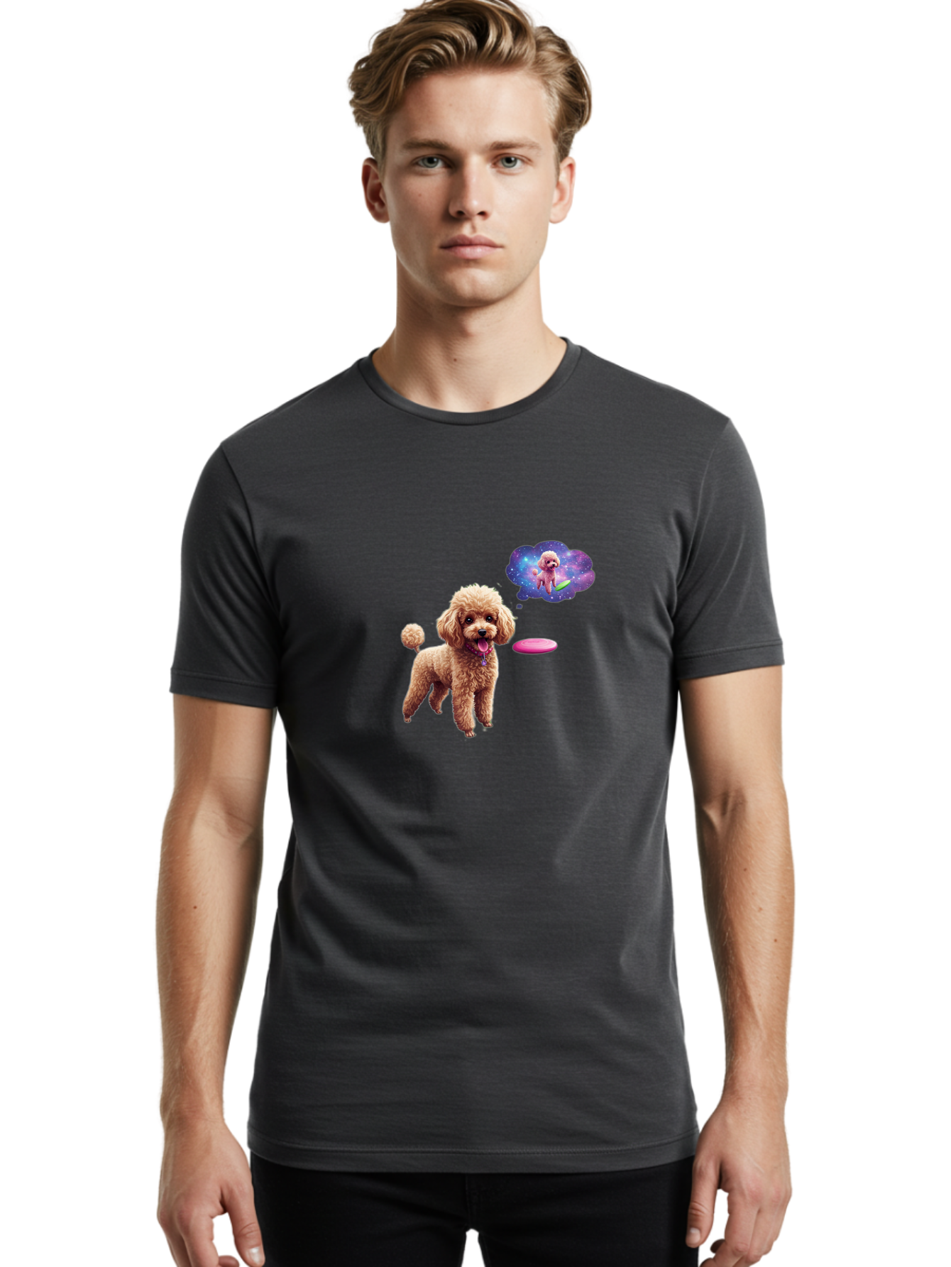 Poodle-In-Space Men'S Graphic Tee, 100% Cotton, Comfortable Casual Summer Wear, Machine Washable, Vintage Camera, Old Camera, Antique Camera, Black Camera, Classic Photography, Photography Equipment, Nostalgic Device, Film Camera, Camera Art Ban182