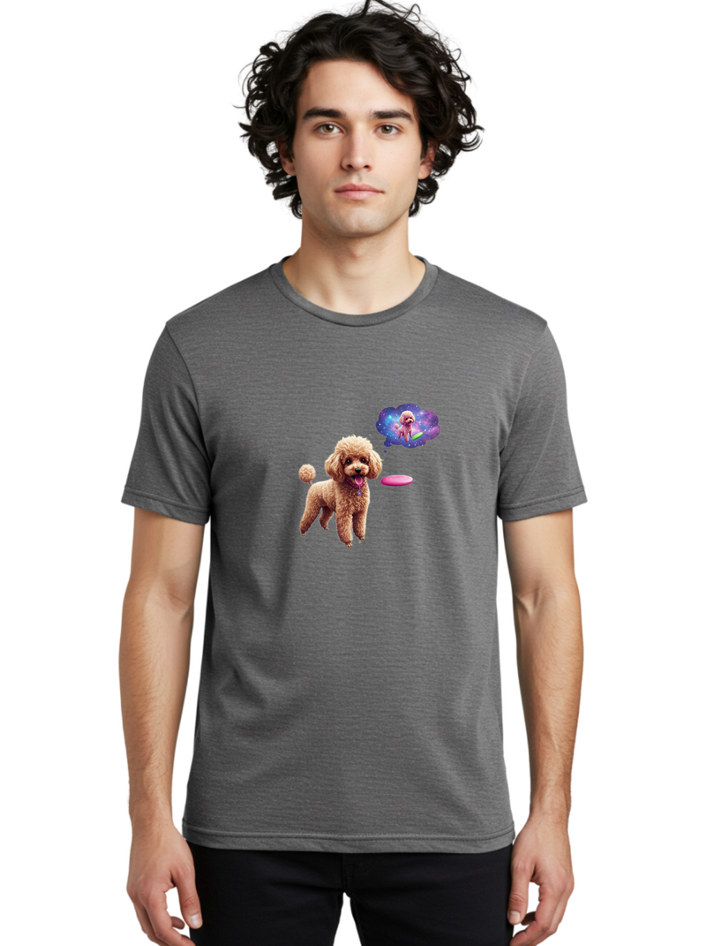 Poodle-In-Space Men'S Graphic Tee, 100% Cotton, Comfortable Casual Summer Wear, Machine Washable, Vintage Camera, Old Camera, Antique Camera, Black Camera, Classic Photography, Photography Equipment, Nostalgic Device, Film Camera, Camera Art Ban182