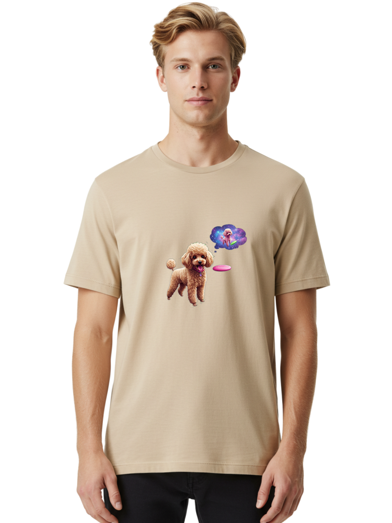 Poodle-In-Space Men'S Graphic Tee, 100% Cotton, Comfortable Casual Summer Wear, Machine Washable, Vintage Camera, Old Camera, Antique Camera, Black Camera, Classic Photography, Photography Equipment, Nostalgic Device, Film Camera, Camera Art Ban182