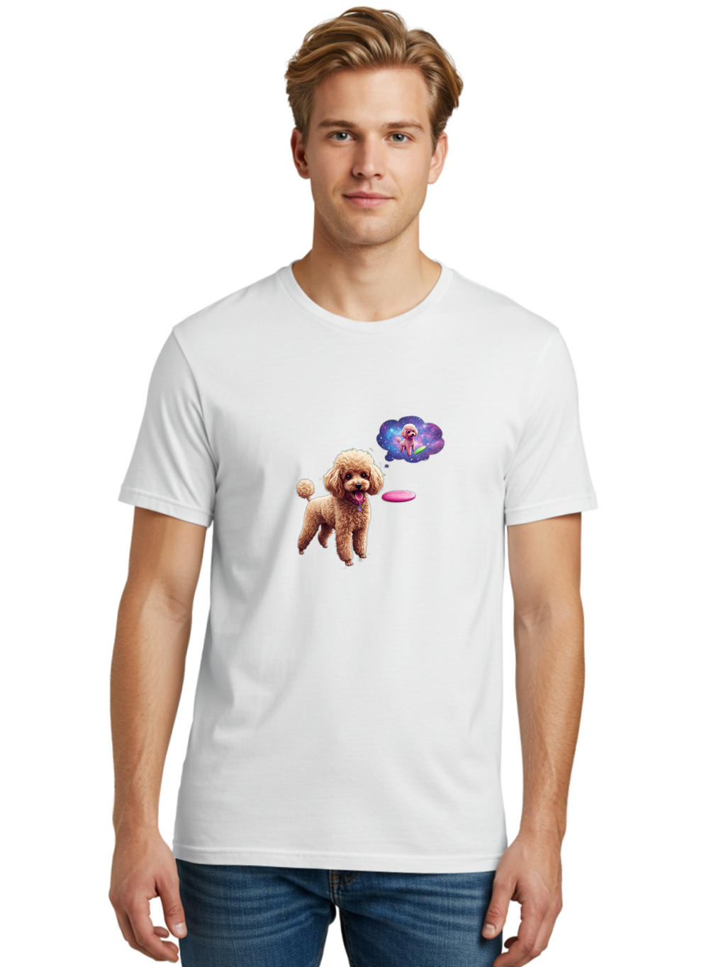 Poodle-In-Space Men'S Graphic Tee, 100% Cotton, Comfortable Casual Summer Wear, Machine Washable, Vintage Camera, Old Camera, Antique Camera, Black Camera, Classic Photography, Photography Equipment, Nostalgic Device, Film Camera, Camera Art Ban182