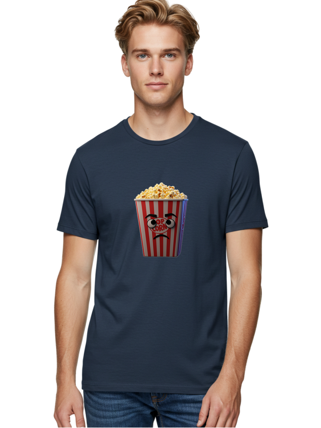 Pop-Corn-1 Men'S Graphic Tee, 100% Cotton, Comfortable Casual Summer Wear, Machine Washable, Vintage Camera, Old Camera, Antique Camera, Black Camera, Classic Photography, Photography Equipment, Nostalgic Device, Film Camera, Camera Art Ban183