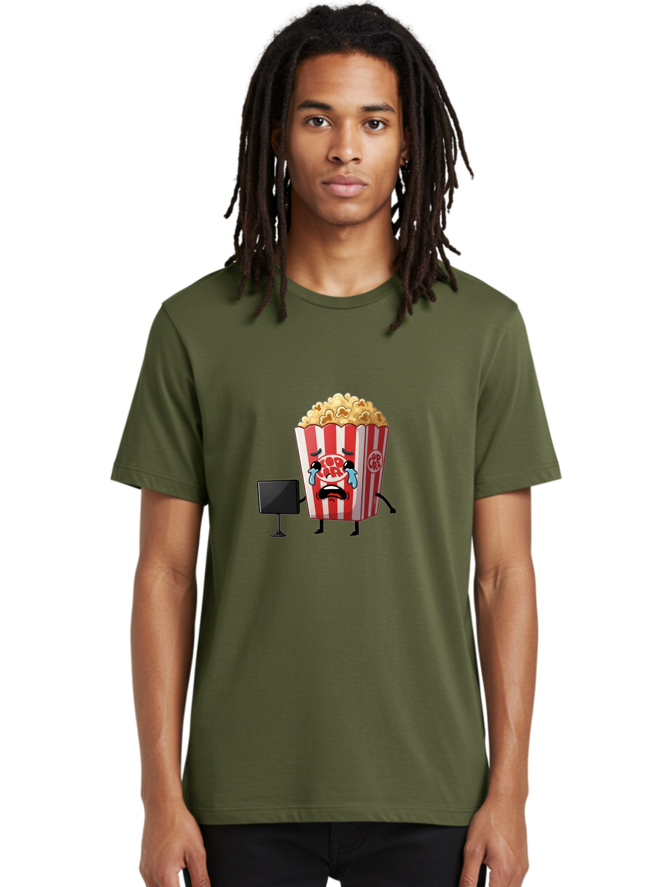 Pop-Corn-4 Men'S Graphic Tee, 100% Cotton, Comfortable Casual Summer Wear, Machine Washable, Vintage Camera, Old Camera, Antique Camera, Black Camera, Classic Photography, Photography Equipment, Nostalgic Device, Film Camera, Camera Art Ban186