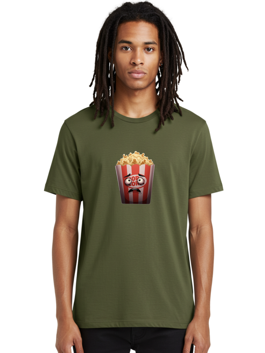 Popcorn-1 Men'S Graphic Tee, 100% Cotton, Comfortable Casual Summer Wear, Machine Washable, Vintage Camera, Old Camera, Antique Camera, Black Camera, Classic Photography, Photography Equipment, Nostalgic Device, Film Camera, Camera Art Ban189