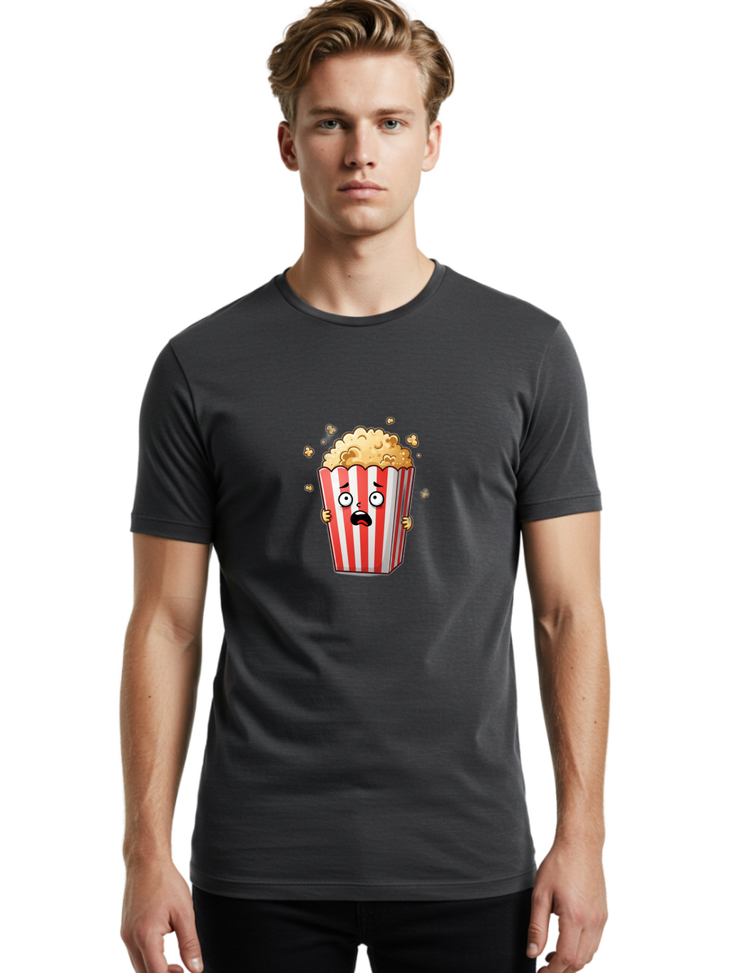 Popcorn-Bucket Men'S Graphic Tee, 100% Cotton, Comfortable Casual Summer Wear, Machine Washable, Vintage Camera, Old Camera, Antique Camera, Black Camera, Classic Photography, Photography Equipment, Nostalgic Device, Film Camera, Camera Art Ban191