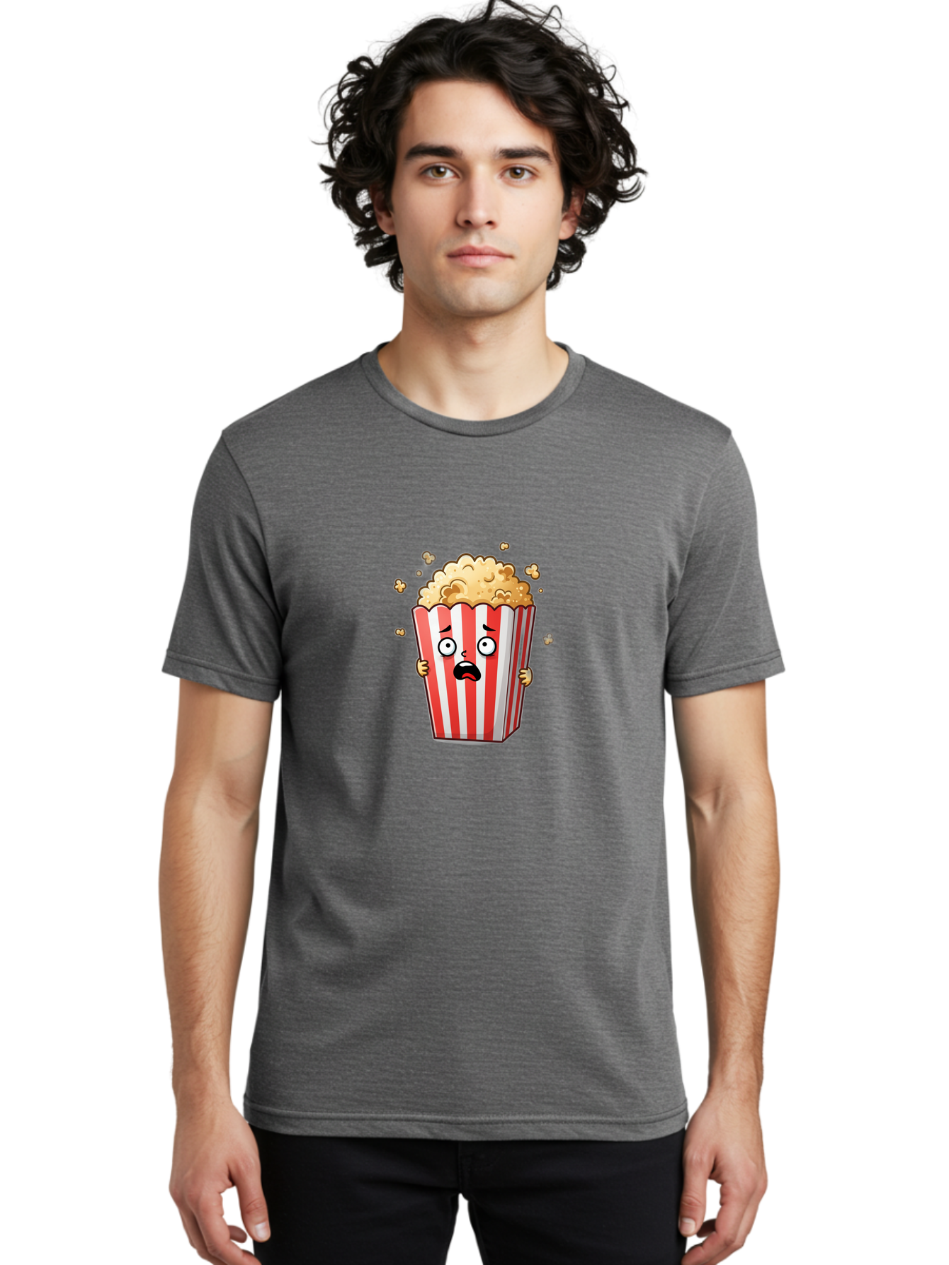 Popcorn-Bucket Men'S Graphic Tee, 100% Cotton, Comfortable Casual Summer Wear, Machine Washable, Vintage Camera, Old Camera, Antique Camera, Black Camera, Classic Photography, Photography Equipment, Nostalgic Device, Film Camera, Camera Art Ban191