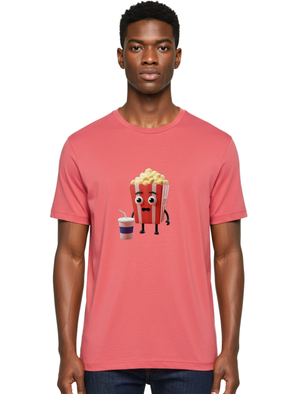 Popcorn Men'S Graphic Tee, 100% Cotton, Comfortable Casual Summer Wear, Machine Washable, Vintage Camera, Old Camera, Antique Camera, Black Camera, Classic Photography, Photography Equipment, Nostalgic Device, Film Camera, Camera Art Ban192