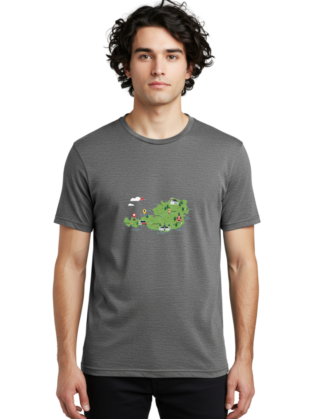 Prague-Map Men'S Graphic Tee, 100% Cotton, Comfortable Casual Summer Wear, Machine Washable, Vintage Camera, Old Camera, Antique Camera, Black Camera, Classic Photography, Photography Equipment, Nostalgic Device, Film Camera, Camera Art Ban201
