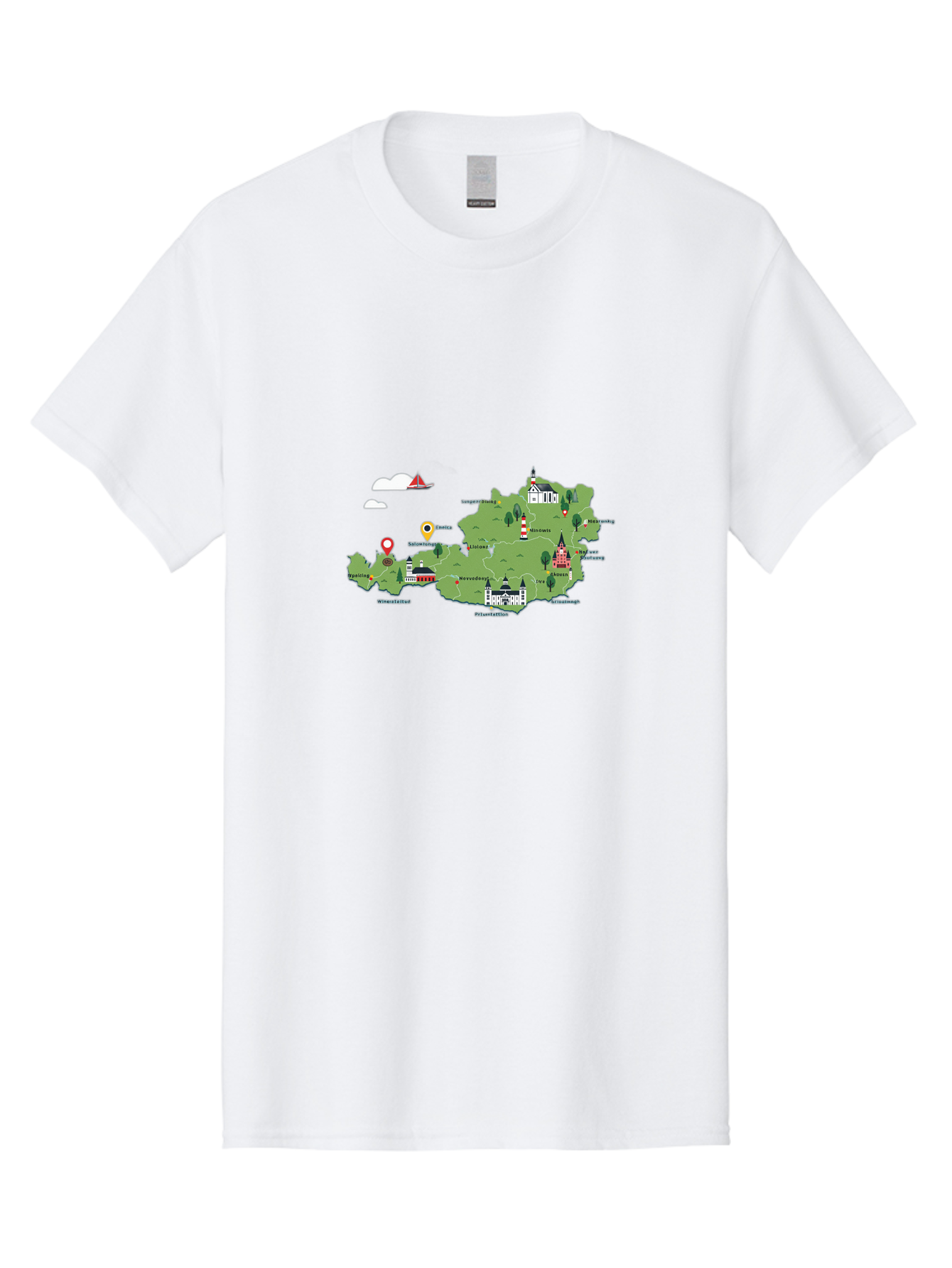 Prague-Map Men'S Graphic Tee, 100% Cotton, Comfortable Casual Summer Wear, Machine Washable, Vintage Camera, Old Camera, Antique Camera, Black Camera, Classic Photography, Photography Equipment, Nostalgic Device, Film Camera, Camera Art Ban201