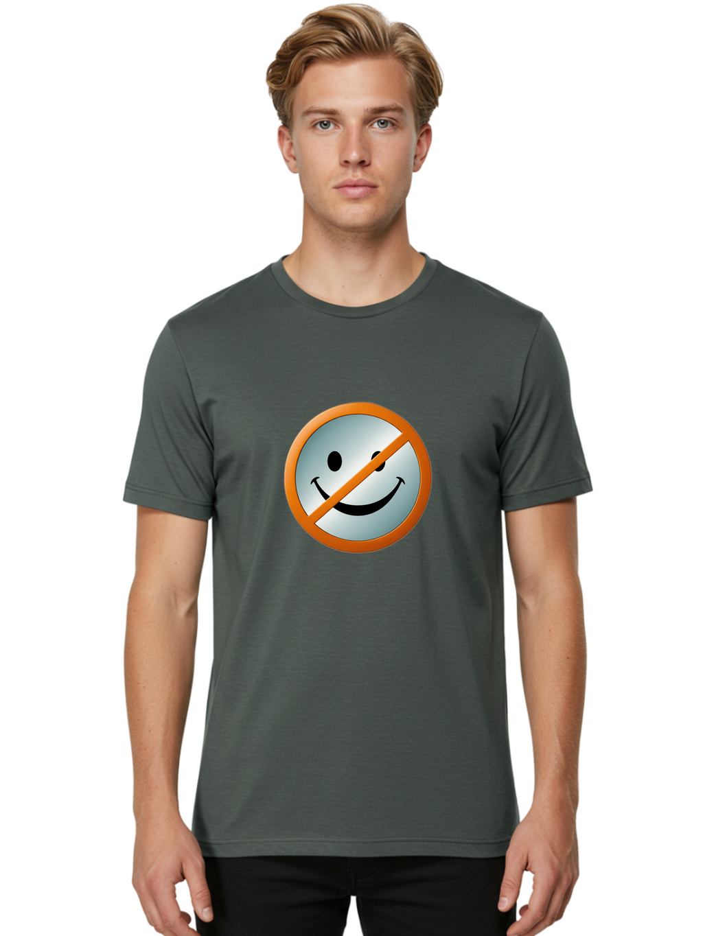 Prohibited-Smiley-Face Men'S Graphic Tee, 100% Cotton, Comfortable Casual Summer Wear, Machine Washable, Vintage Camera, Old Camera, Antique Camera, Black Camera, Classic Photography, Photography Equipment, Nostalgic Device, Film Camera, Ban205