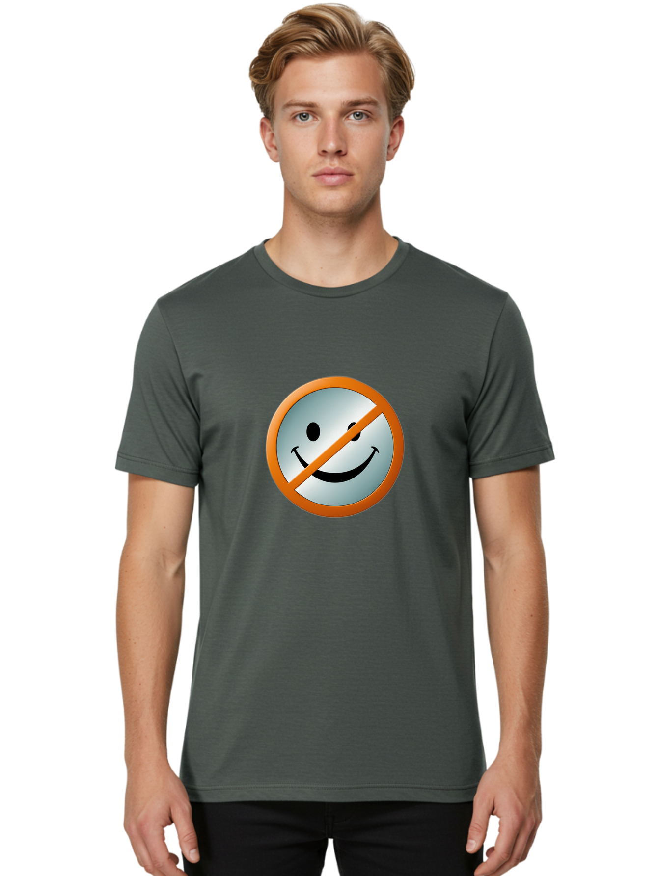 Prohibited-Smiley-Face Men'S Graphic Tee, 100% Cotton, Comfortable Casual Summer Wear, Machine Washable, Vintage Camera, Old Camera, Antique Camera, Black Camera, Classic Photography, Photography Equipment, Nostalgic Device, Film Camera, Ban205