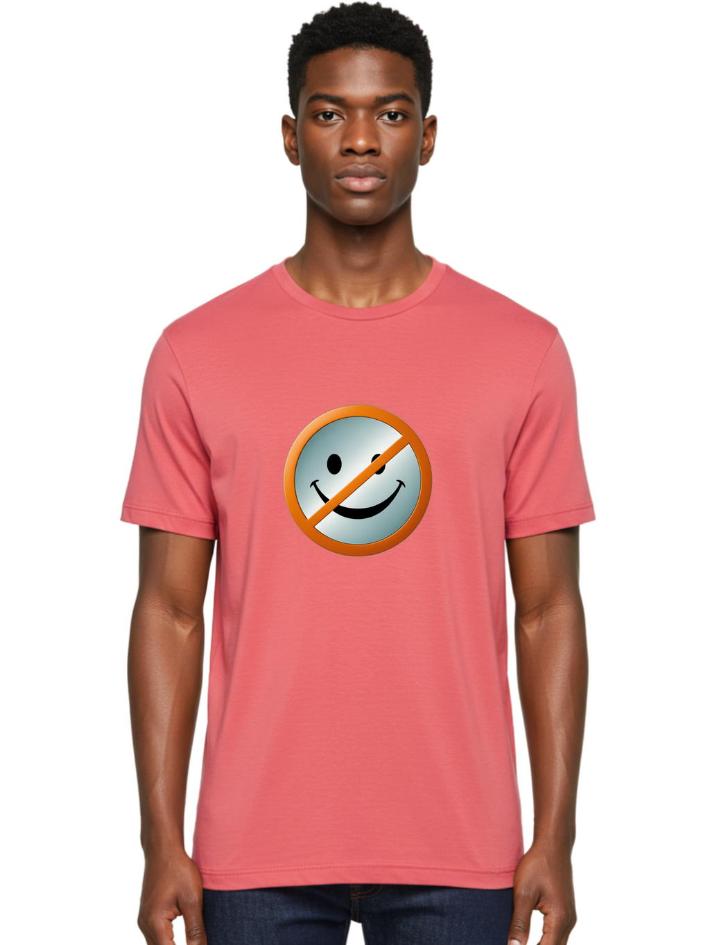 Prohibited-Smiley-Face Men'S Graphic Tee, 100% Cotton, Comfortable Casual Summer Wear, Machine Washable, Vintage Camera, Old Camera, Antique Camera, Black Camera, Classic Photography, Photography Equipment, Nostalgic Device, Film Camera, Ban205