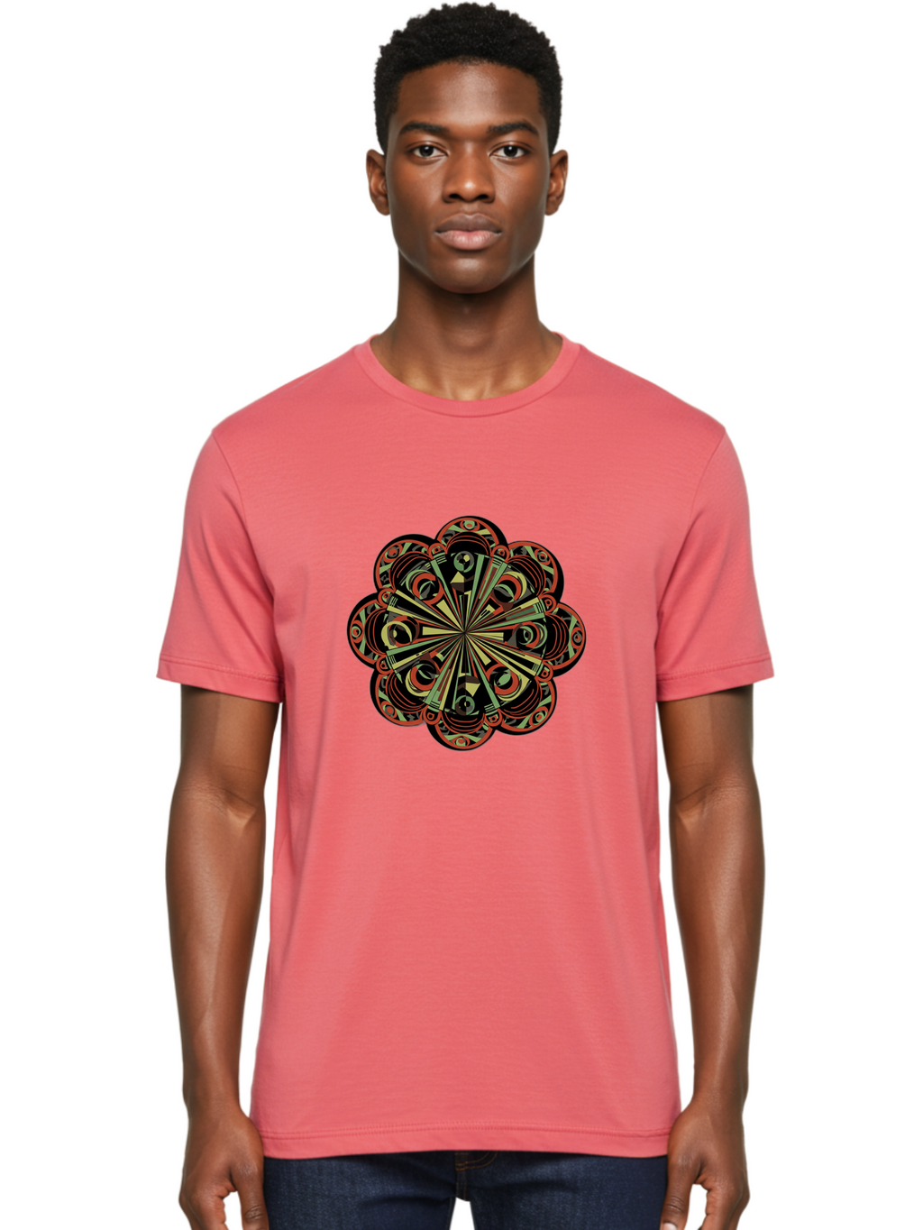 Psychedelic-Mandala Men'S Graphic Tee, 100% Cotton, Comfortable Casual Summer Wear, Machine Washable, Vintage Camera, Old Camera, Antique Camera, Black Camera, Classic Photography, Photography Equipment, Nostalgic Device, Film Camera, Ban206