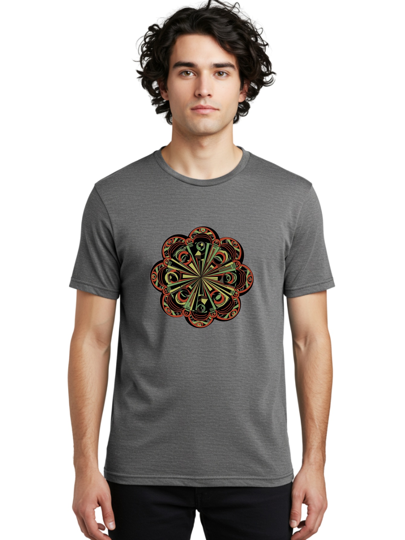 Psychedelic-Mandala Men'S Graphic Tee, 100% Cotton, Comfortable Casual Summer Wear, Machine Washable, Vintage Camera, Old Camera, Antique Camera, Black Camera, Classic Photography, Photography Equipment, Nostalgic Device, Film Camera, Ban206