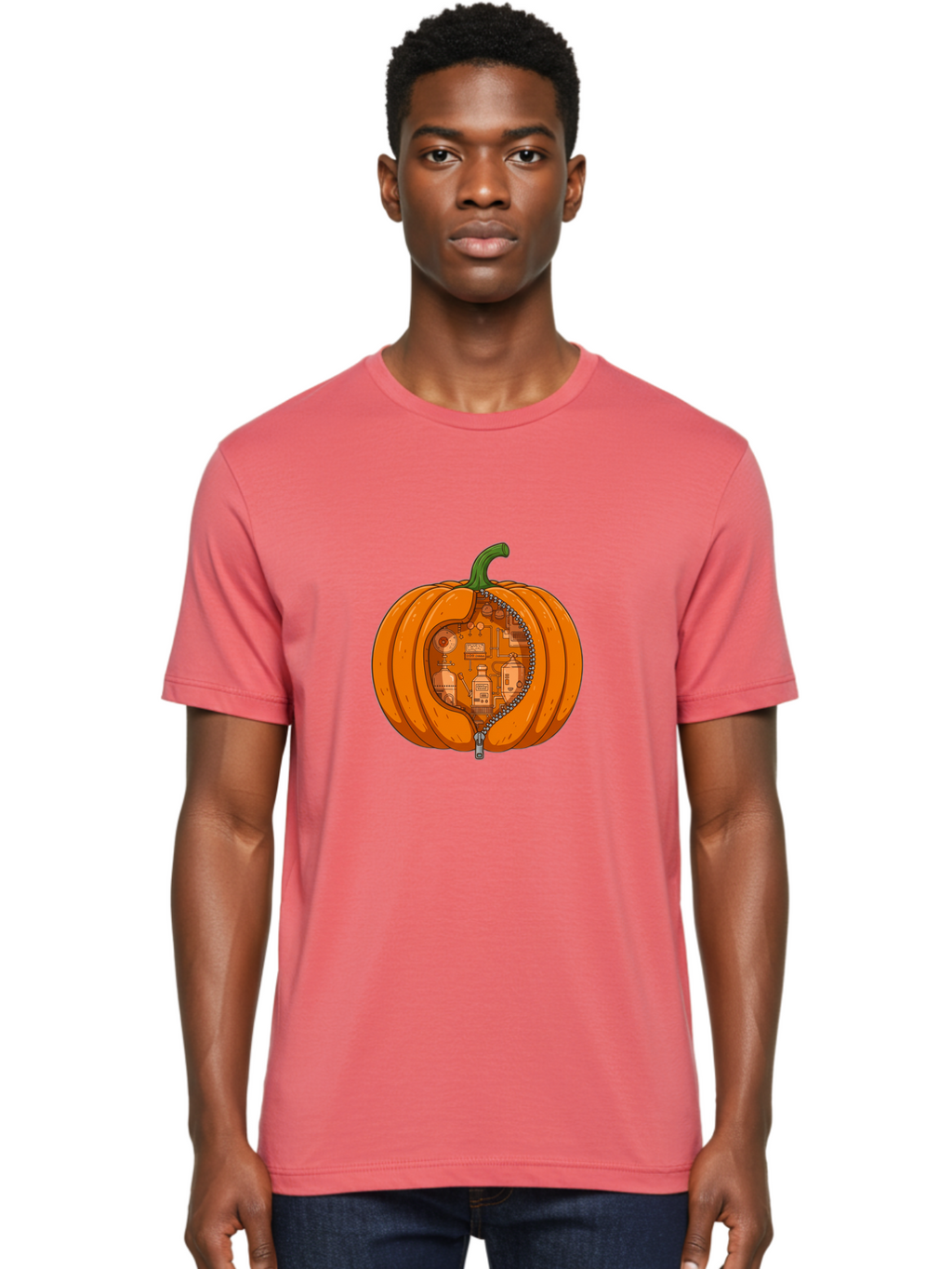 Pumpkin-With-Inner-Mechanisms Men'S Graphic Tee, 100% Cotton, Comfortable Casual Summer Wear, Machine Washable, Vintage Camera, Old Camera, Antique Camera, Black Camera, Classic Photography, Photography Equipment, Nostalgic Device, Ban209