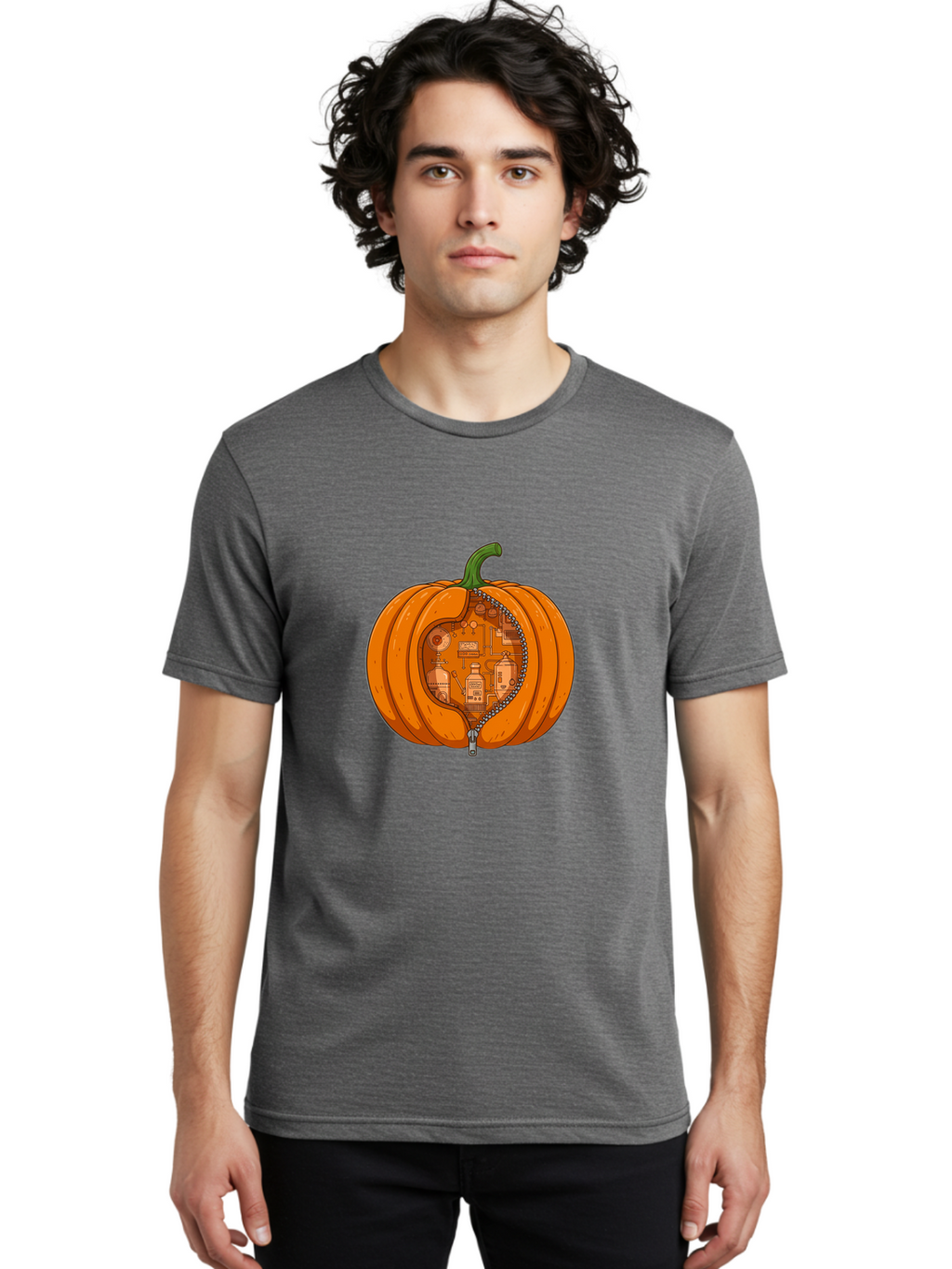 Pumpkin-With-Inner-Mechanisms Men'S Graphic Tee, 100% Cotton, Comfortable Casual Summer Wear, Machine Washable, Vintage Camera, Old Camera, Antique Camera, Black Camera, Classic Photography, Photography Equipment, Nostalgic Device, Ban209