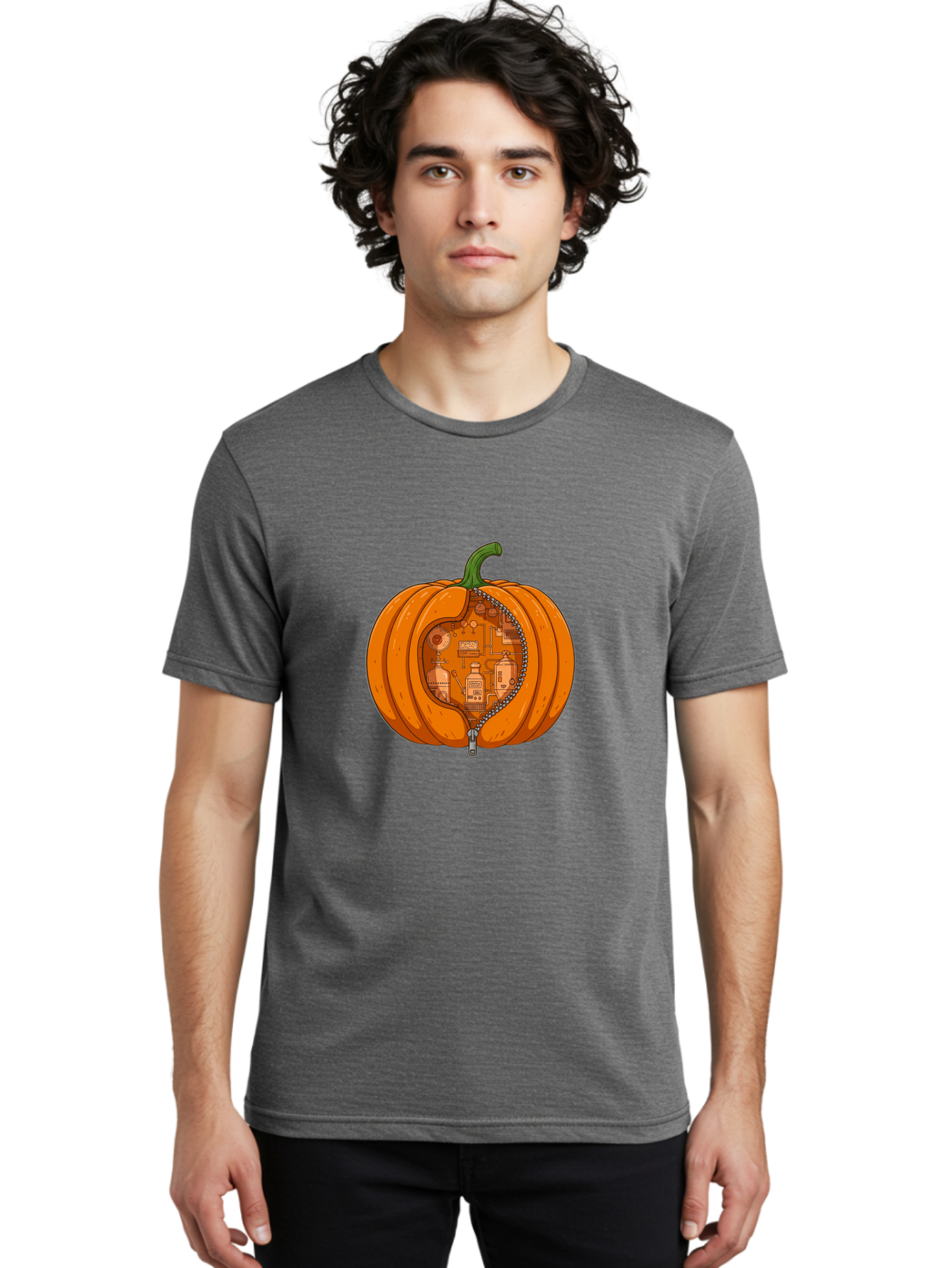 Pumpkin-With-Inner-Mechanisms Men'S Graphic Tee, 100% Cotton, Comfortable Casual Summer Wear, Machine Washable, Vintage Camera, Old Camera, Antique Camera, Black Camera, Classic Photography, Photography Equipment, Nostalgic Device, Ban209