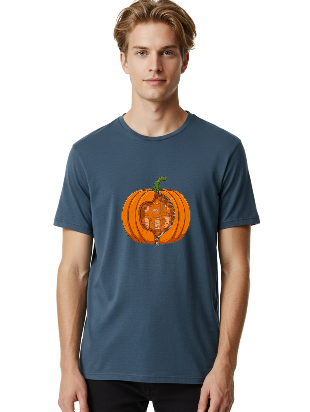 Pumpkin-With-Inner-Mechanisms Men'S Graphic Tee, 100% Cotton, Comfortable Casual Summer Wear, Machine Washable, Vintage Camera, Old Camera, Antique Camera, Black Camera, Classic Photography, Photography Equipment, Nostalgic Device, Ban209