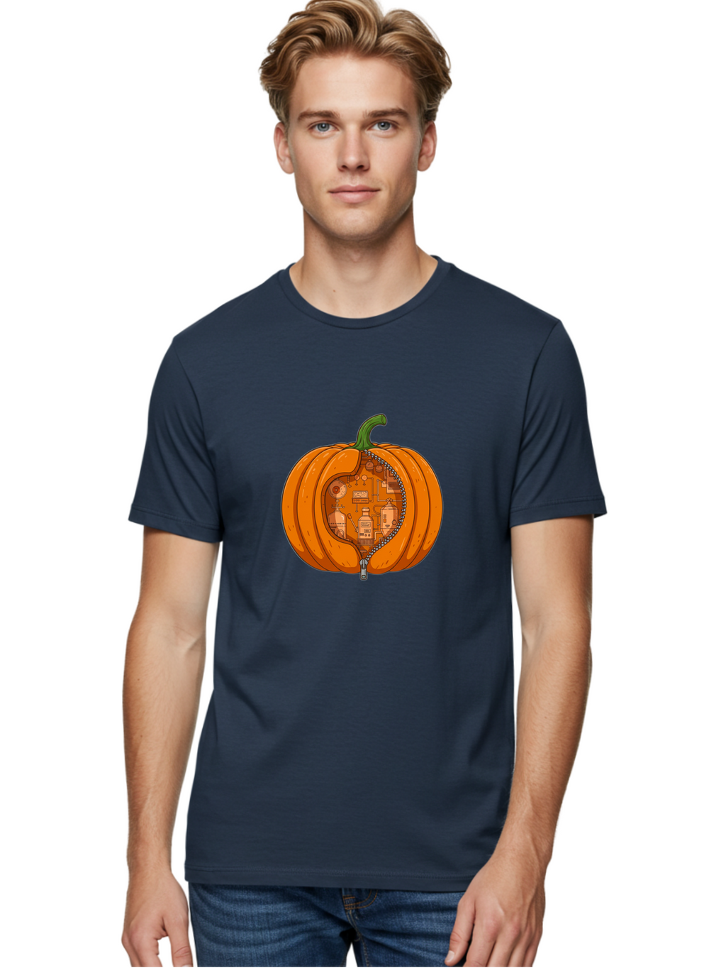 Pumpkin-With-Inner-Mechanisms Men'S Graphic Tee, 100% Cotton, Comfortable Casual Summer Wear, Machine Washable, Vintage Camera, Old Camera, Antique Camera, Black Camera, Classic Photography, Photography Equipment, Nostalgic Device, Ban209