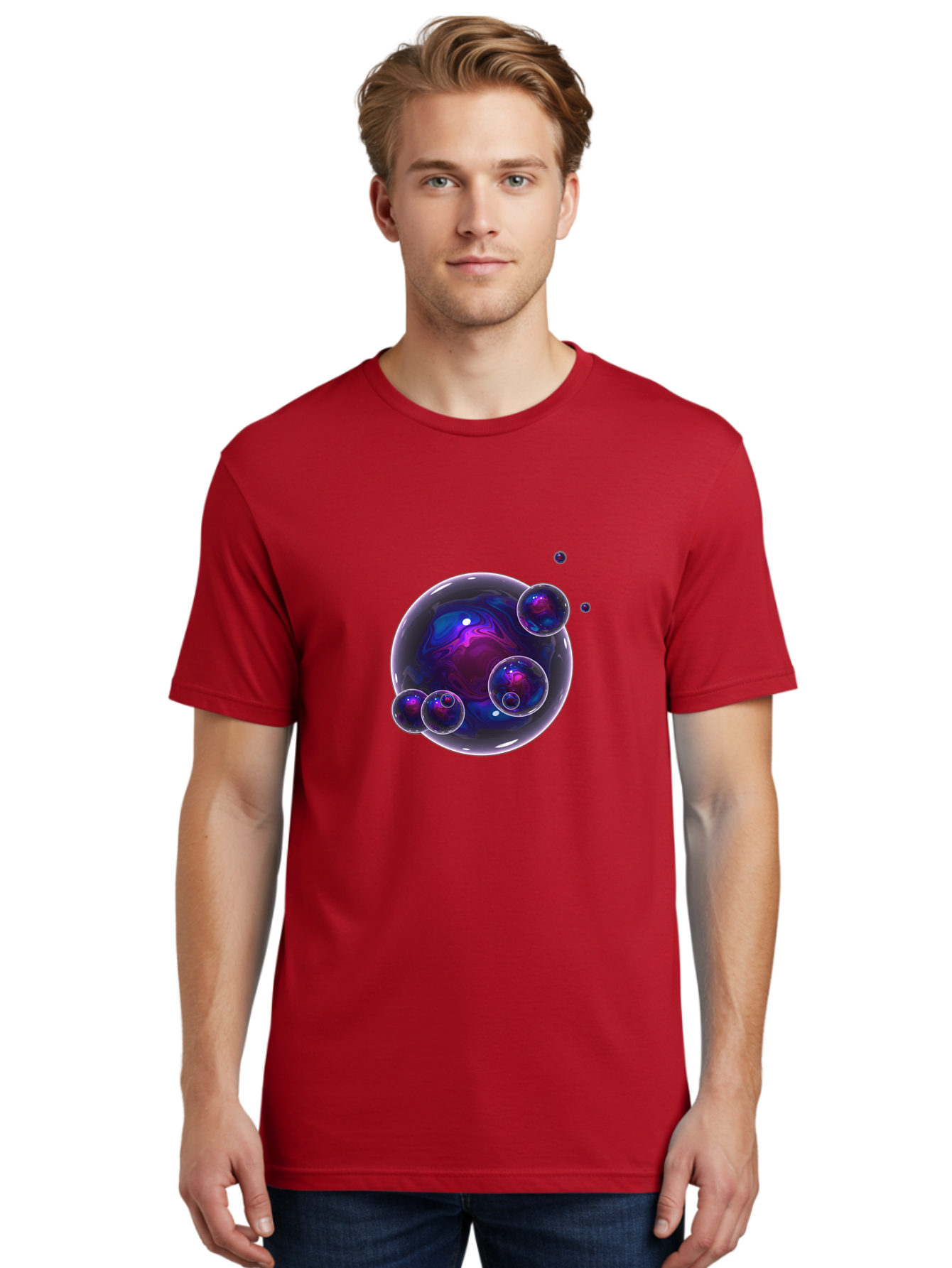 Purple-Bubbles-1 Men'S Graphic Tee, 100% Cotton, Comfortable Casual Summer Wear, Machine Washable, Vintage Camera, Old Camera, Antique Camera, Black Camera, Classic Photography, Photography Equipment, Nostalgic Device, Film Camera, Camera Art Ban213