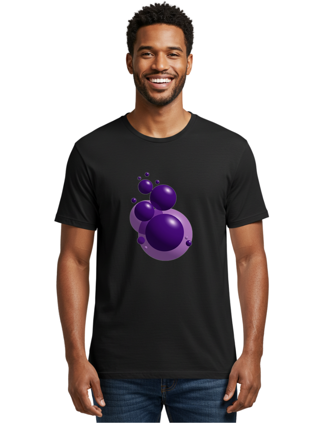 Purple-Bubbles Men'S Graphic Tee, 100% Cotton, Comfortable Casual Summer Wear, Machine Washable, Vintage Camera, Old Camera, Antique Camera, Black Camera, Classic Photography, Photography Equipment, Nostalgic Device, Film Camera, Camera Art Ban214
