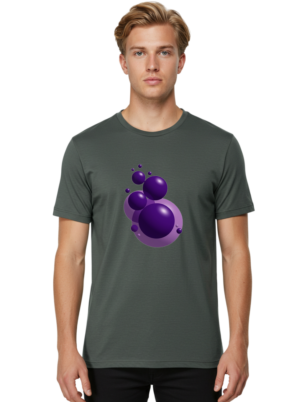 Purple-Bubbles Men'S Graphic Tee, 100% Cotton, Comfortable Casual Summer Wear, Machine Washable, Vintage Camera, Old Camera, Antique Camera, Black Camera, Classic Photography, Photography Equipment, Nostalgic Device, Film Camera, Camera Art Ban214