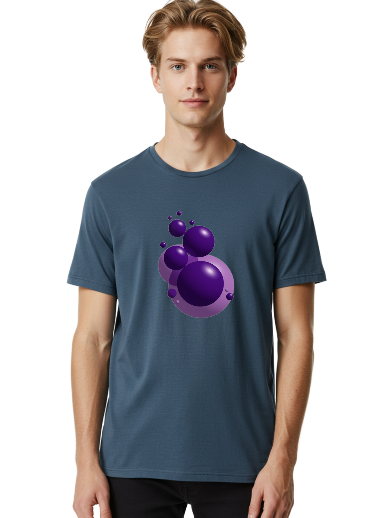 Purple-Bubbles Men'S Graphic Tee, 100% Cotton, Comfortable Casual Summer Wear, Machine Washable, Vintage Camera, Old Camera, Antique Camera, Black Camera, Classic Photography, Photography Equipment, Nostalgic Device, Film Camera, Camera Art Ban214