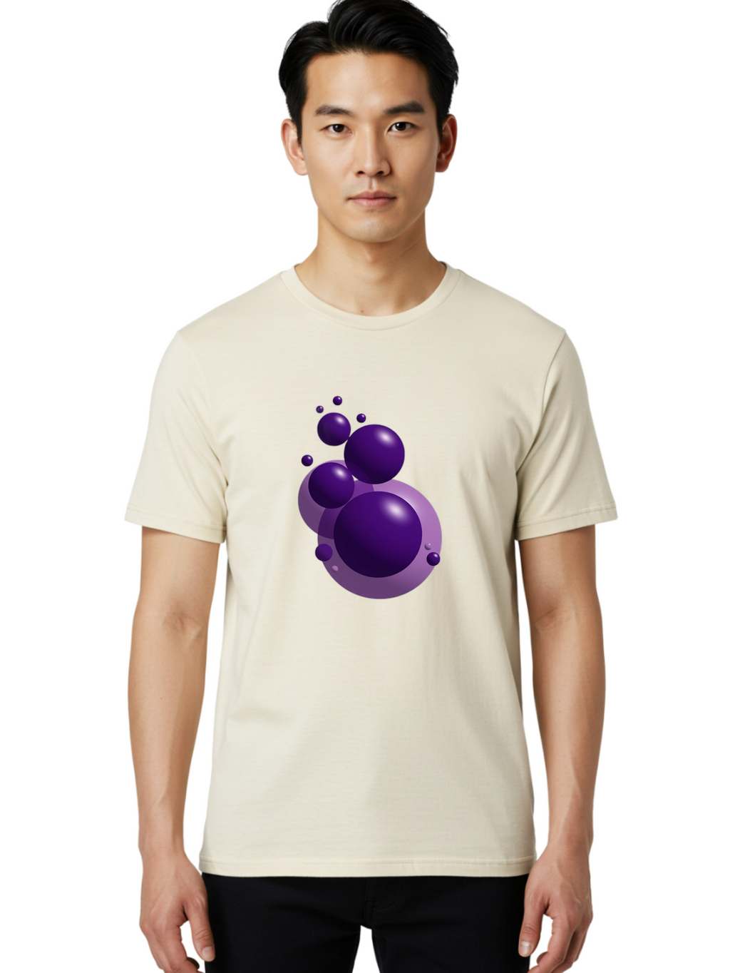 Purple-Bubbles Men'S Graphic Tee, 100% Cotton, Comfortable Casual Summer Wear, Machine Washable, Vintage Camera, Old Camera, Antique Camera, Black Camera, Classic Photography, Photography Equipment, Nostalgic Device, Film Camera, Camera Art Ban214