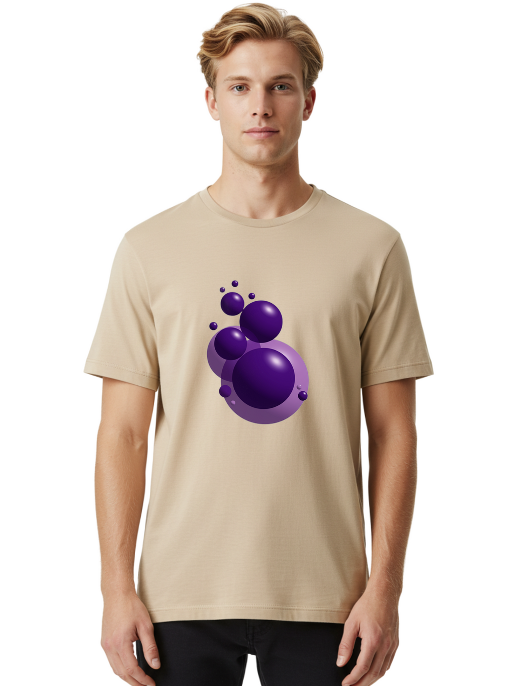 Purple-Bubbles Men'S Graphic Tee, 100% Cotton, Comfortable Casual Summer Wear, Machine Washable, Vintage Camera, Old Camera, Antique Camera, Black Camera, Classic Photography, Photography Equipment, Nostalgic Device, Film Camera, Camera Art Ban214
