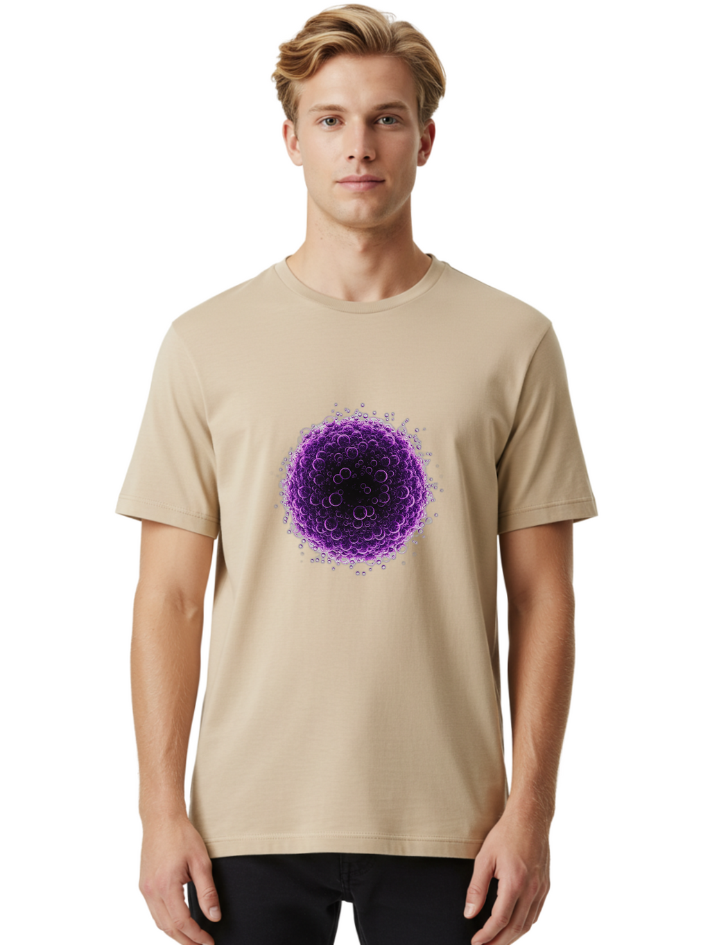 Purple-Cell Men'S Graphic Tee, 100% Cotton, Comfortable Casual Summer Wear, Machine Washable, Vintage Camera, Old Camera, Antique Camera, Black Camera, Classic Photography, Photography Equipment, Nostalgic Device, Film Camera, Camera Art Ban215