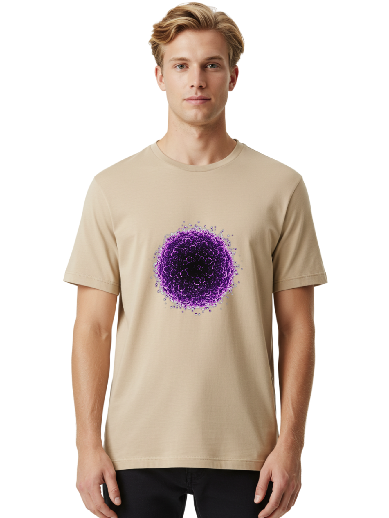 Purple-Cell Men'S Graphic Tee, 100% Cotton, Comfortable Casual Summer Wear, Machine Washable, Vintage Camera, Old Camera, Antique Camera, Black Camera, Classic Photography, Photography Equipment, Nostalgic Device, Film Camera, Camera Art Ban215