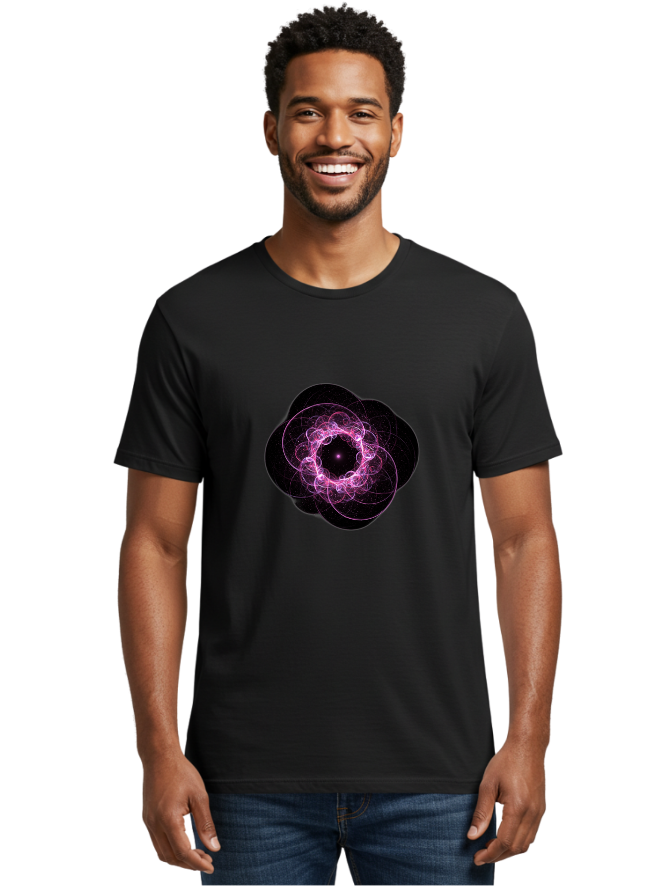 Purple-Fractal-Flower Men'S Graphic Tee, 100% Cotton, Comfortable Casual Summer Wear, Machine Washable, Vintage Camera, Old Camera, Antique Camera, Black Camera, Classic Photography, Photography Equipment, Nostalgic Device, Film Camera, Ban222