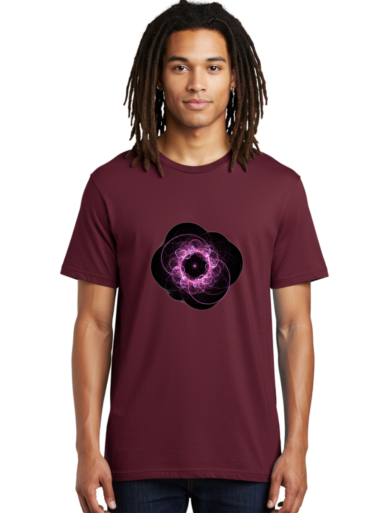 Purple-Fractal-Flower Men'S Graphic Tee, 100% Cotton, Comfortable Casual Summer Wear, Machine Washable, Vintage Camera, Old Camera, Antique Camera, Black Camera, Classic Photography, Photography Equipment, Nostalgic Device, Film Camera, Ban222