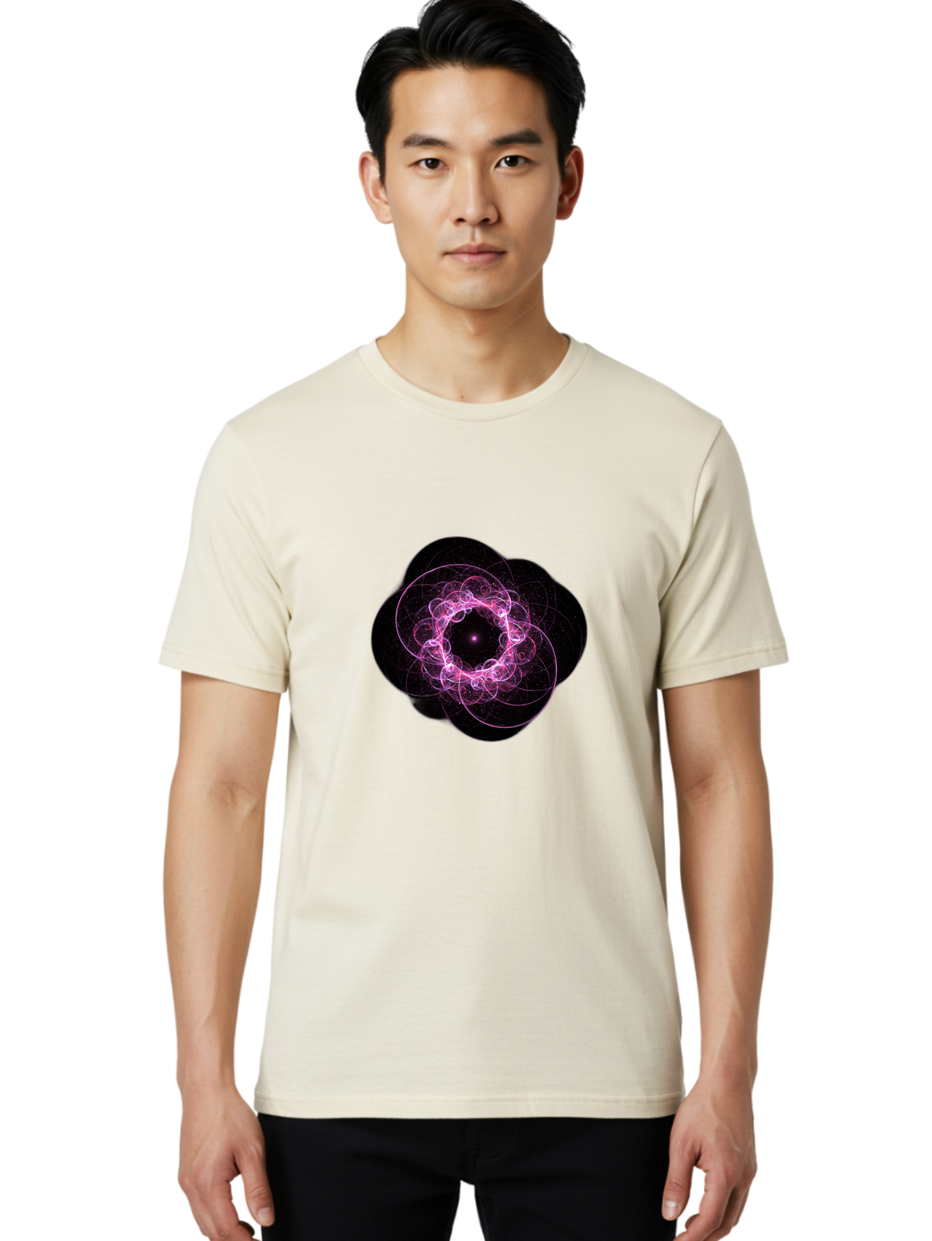 Purple-Fractal-Flower Men'S Graphic Tee, 100% Cotton, Comfortable Casual Summer Wear, Machine Washable, Vintage Camera, Old Camera, Antique Camera, Black Camera, Classic Photography, Photography Equipment, Nostalgic Device, Film Camera, Ban222