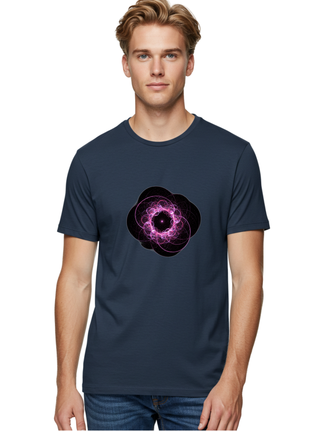 Purple-Fractal-Flower Men'S Graphic Tee, 100% Cotton, Comfortable Casual Summer Wear, Machine Washable, Vintage Camera, Old Camera, Antique Camera, Black Camera, Classic Photography, Photography Equipment, Nostalgic Device, Film Camera, Ban222