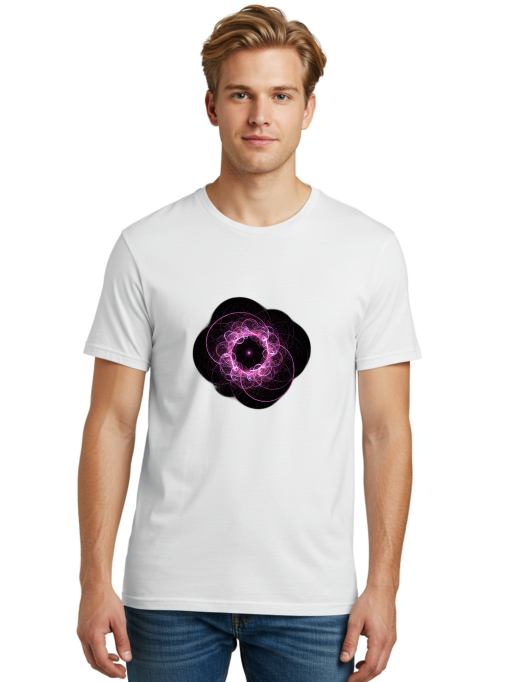 Purple-Fractal-Flower Men'S Graphic Tee, 100% Cotton, Comfortable Casual Summer Wear, Machine Washable, Vintage Camera, Old Camera, Antique Camera, Black Camera, Classic Photography, Photography Equipment, Nostalgic Device, Film Camera, Ban222