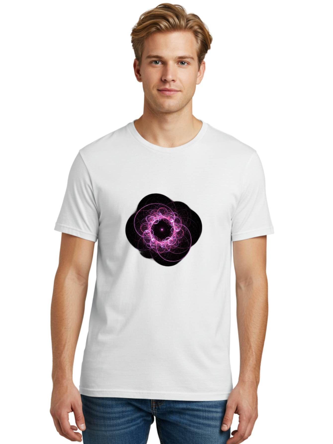 Purple-Fractal-Flower Men'S Graphic Tee, 100% Cotton, Comfortable Casual Summer Wear, Machine Washable, Vintage Camera, Old Camera, Antique Camera, Black Camera, Classic Photography, Photography Equipment, Nostalgic Device, Film Camera, Ban222