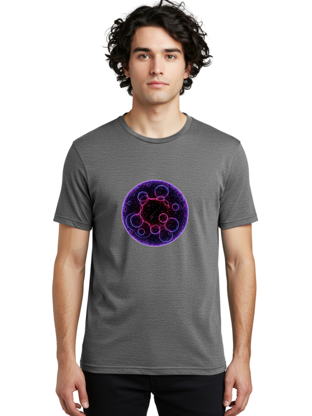 Purple-Sphere-With-Bubbles Men'S Graphic Tee, 100% Cotton, Comfortable Casual Summer Wear, Machine Washable, Vintage Camera, Old Camera, Antique Camera, Black Camera, Classic Photography, Photography Equipment, Nostalgic Device, Film Camera, Ban227