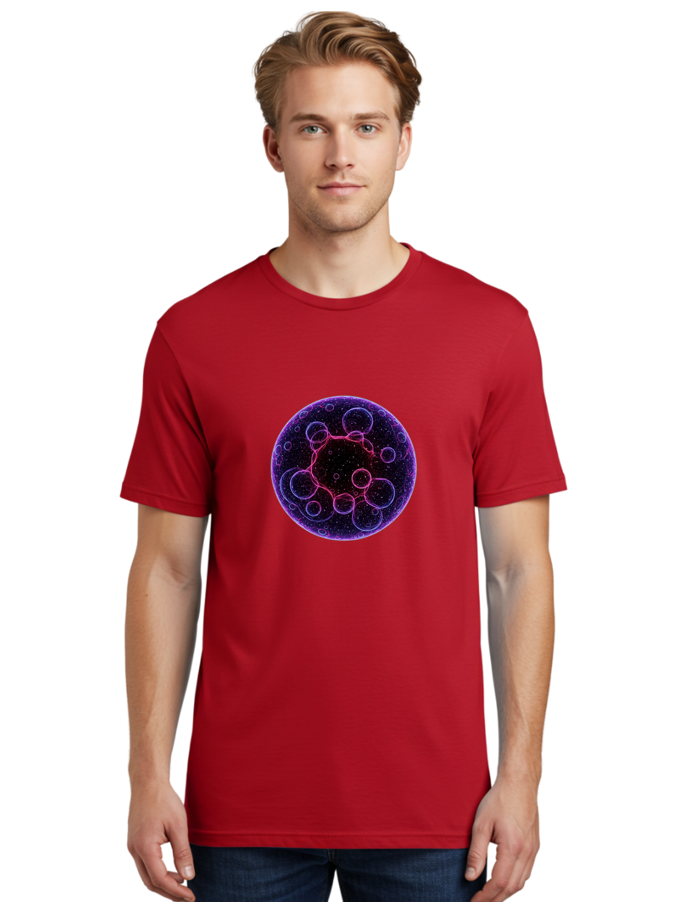 Purple-Sphere-With-Bubbles Men'S Graphic Tee, 100% Cotton, Comfortable Casual Summer Wear, Machine Washable, Vintage Camera, Old Camera, Antique Camera, Black Camera, Classic Photography, Photography Equipment, Nostalgic Device, Film Camera, Ban227