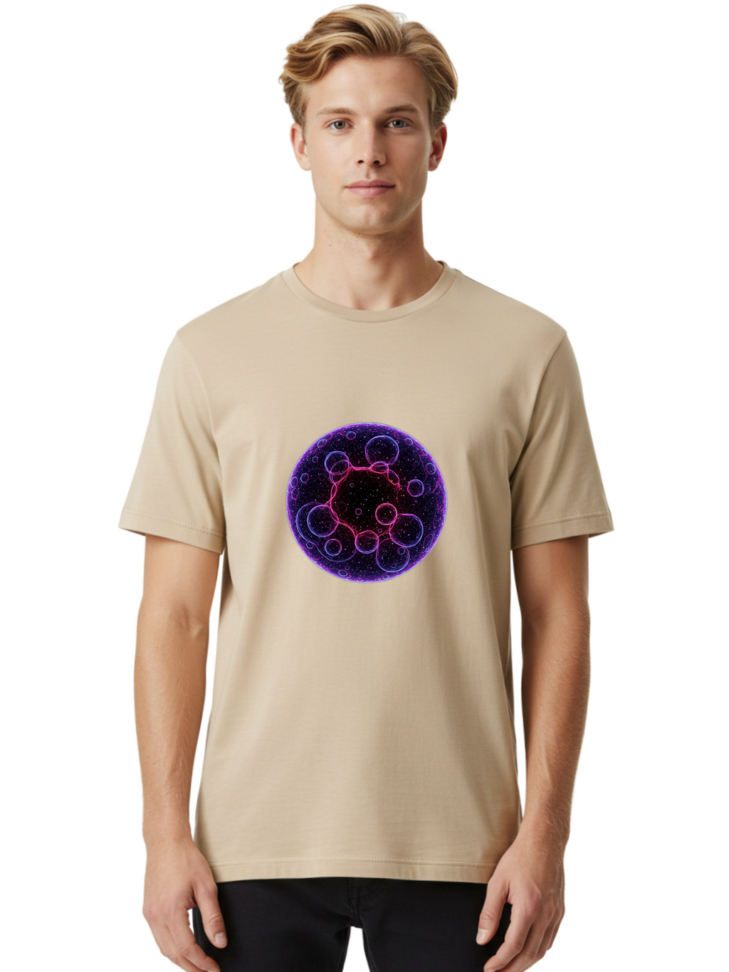 Purple-Sphere-With-Bubbles Men'S Graphic Tee, 100% Cotton, Comfortable Casual Summer Wear, Machine Washable, Vintage Camera, Old Camera, Antique Camera, Black Camera, Classic Photography, Photography Equipment, Nostalgic Device, Film Camera, Ban227