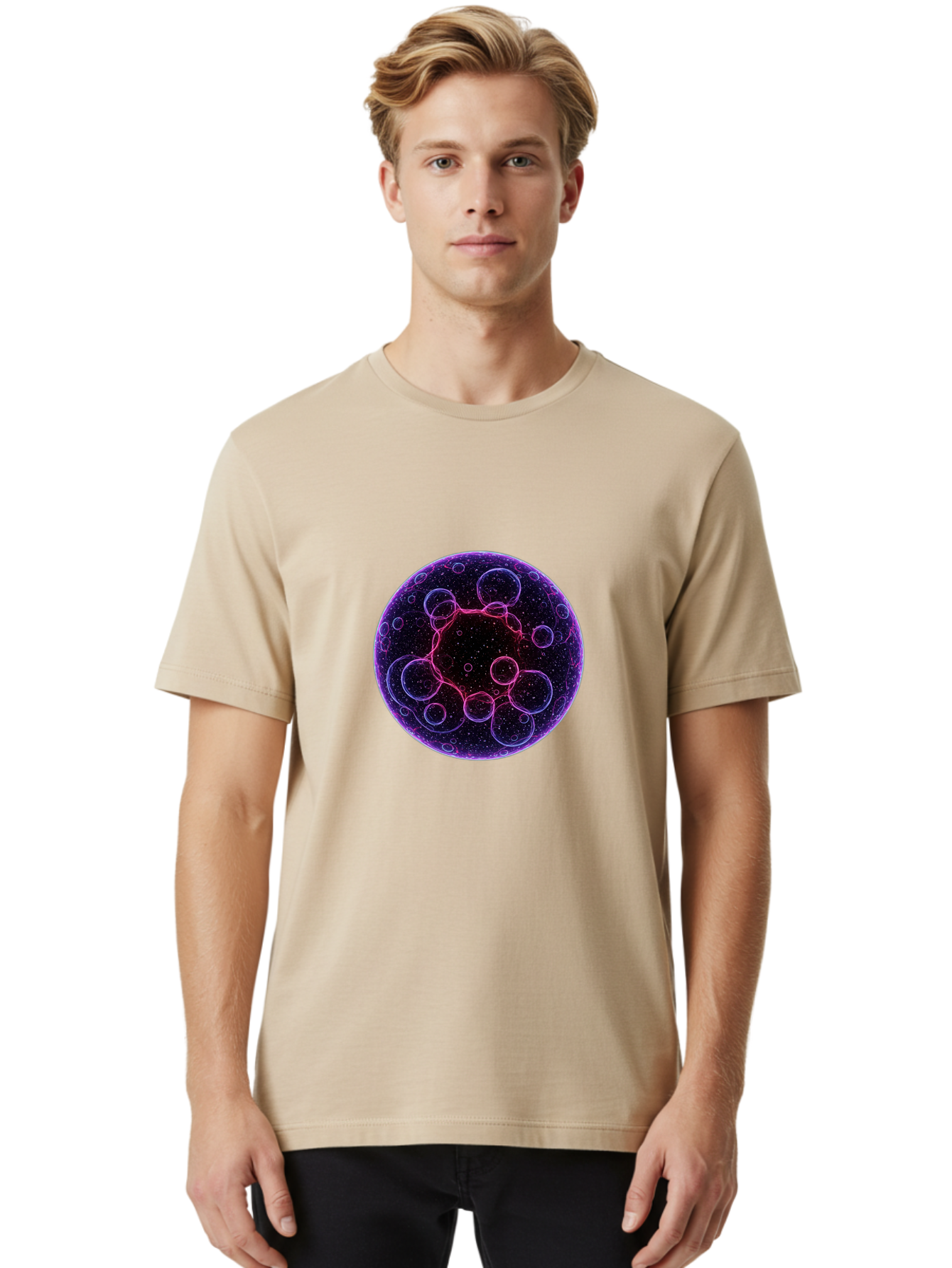 Purple-Sphere-With-Bubbles Men'S Graphic Tee, 100% Cotton, Comfortable Casual Summer Wear, Machine Washable, Vintage Camera, Old Camera, Antique Camera, Black Camera, Classic Photography, Photography Equipment, Nostalgic Device, Film Camera, Ban227