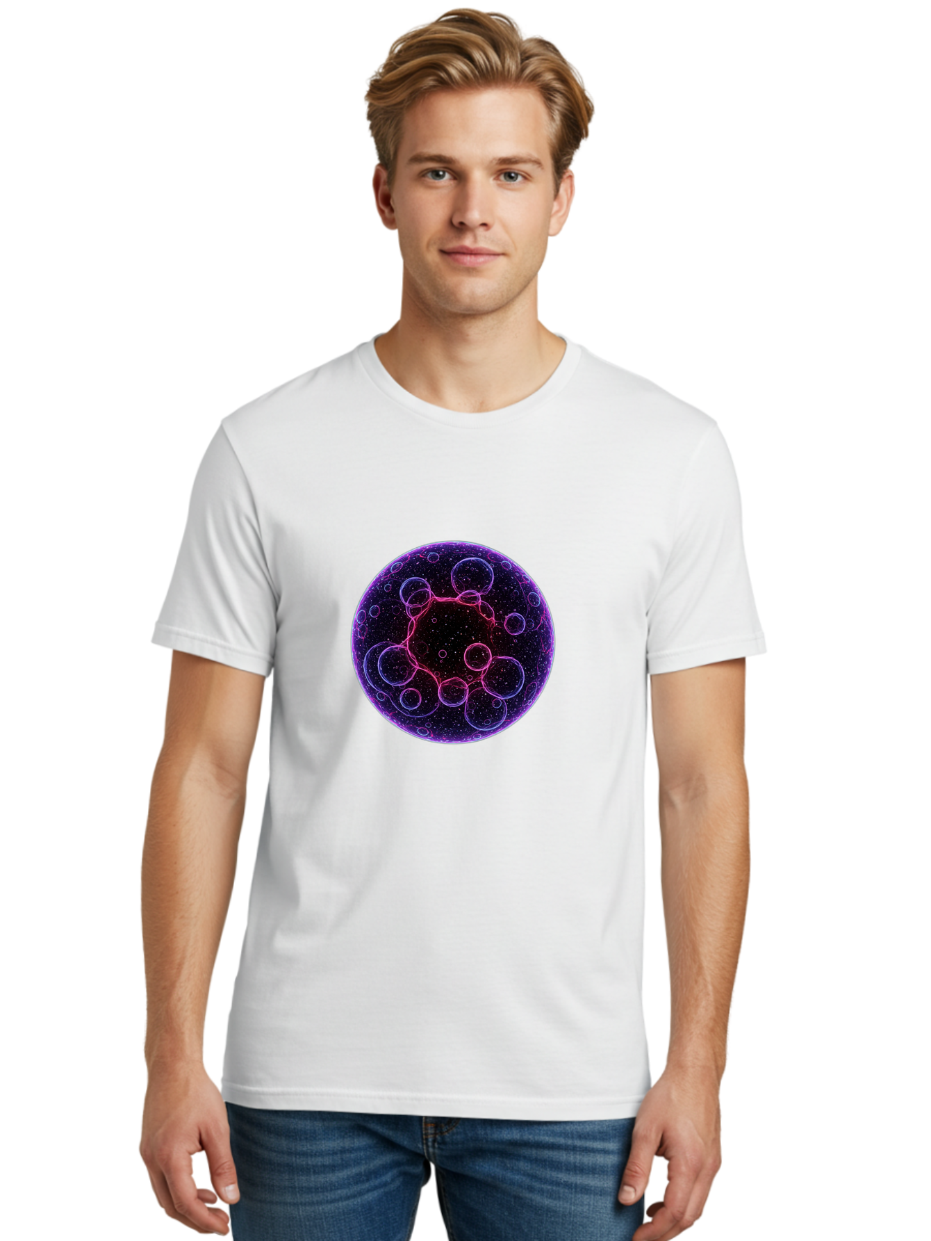 Purple-Sphere-With-Bubbles Men'S Graphic Tee, 100% Cotton, Comfortable Casual Summer Wear, Machine Washable, Vintage Camera, Old Camera, Antique Camera, Black Camera, Classic Photography, Photography Equipment, Nostalgic Device, Film Camera, Ban227